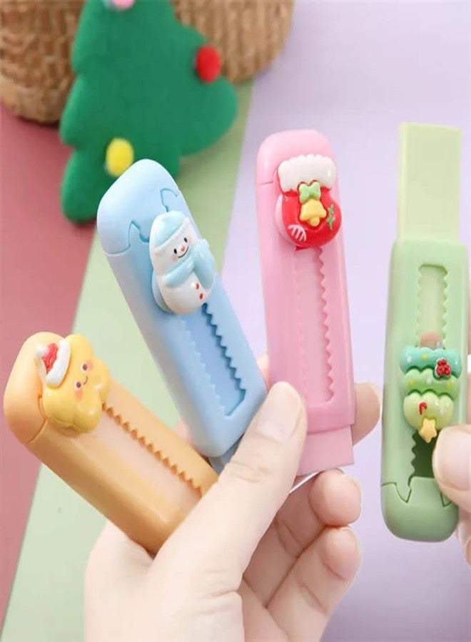 TERA13 Cute Cartoon Erasers Christmas Edition | Stylish Push Pull Mechanical Eraser for Kids, Stationery Set | Santa, Bear & Snowman | Perfect for School, Return Gifts |`Colour May Very |Pack of 3 | - Image 1